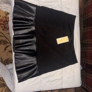 Michael Kors Black and Gold Ruffled Mini Skirt